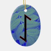 Eihwaz Viking Rune Yule Ornament - Centraal Persev (Achterkant)