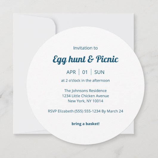 Eijacht & picknick Pasen uitnodiging (Achterkant)