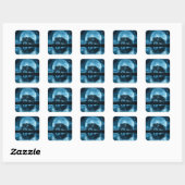 Eik en Sneeuw Winterzonnewende Vierkante Sticker (Vel)