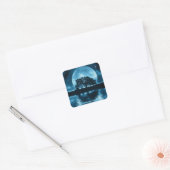 Eik en Sneeuw Winterzonnewende Vierkante Sticker (Envelop)