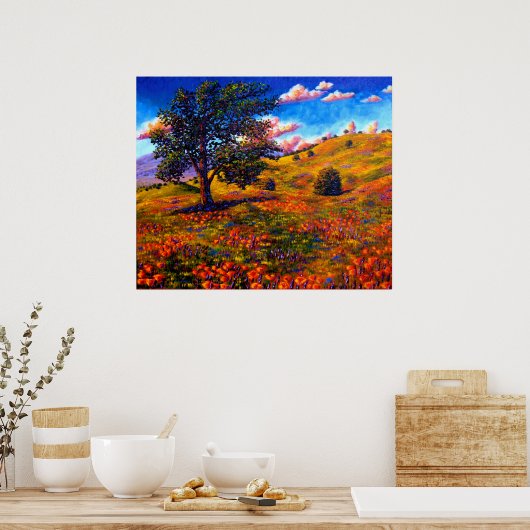 Eik in de papavervelden poster (Keuken)