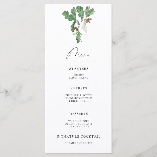 Eik menu (Voorkant)