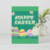Eikaart voor kleurgroen easter feestdagenkaart (Staand voorkant)