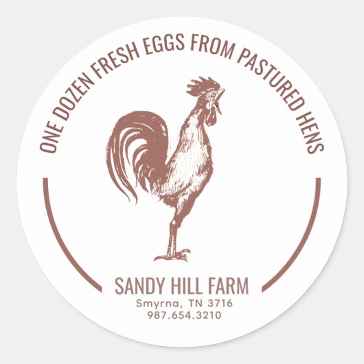 Eikarton Etiket Boerderij Naam Slogan Red Rooster  (Voorkant)