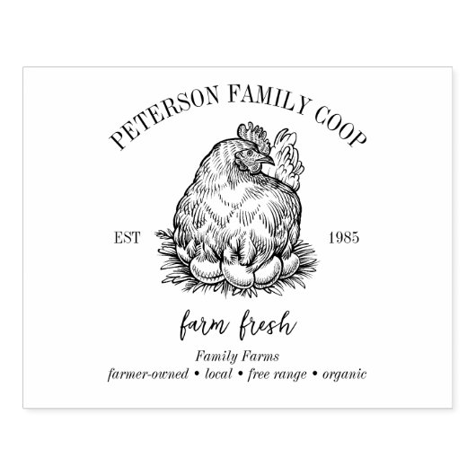Eikarton | Gezinslijk Boerderij kippen en vers org Rubberstempel (Afrduk)