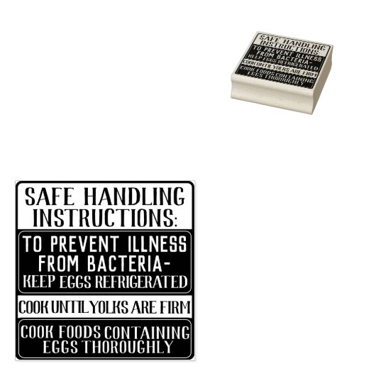 Eikarton VERPLICHTE VEILIGE BEHANDELINGSINSTRUCTIE Rubberstempel (Gestempeld)