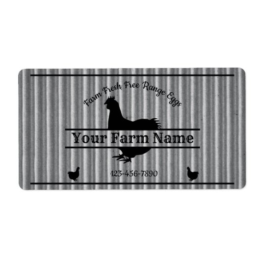 Eikartonetiket gegolfd kippenhok etiket (Voorkant)