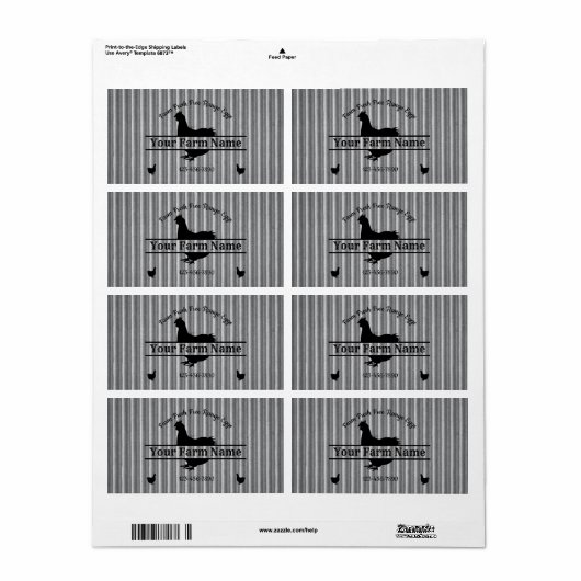 Eikartonnen doosje Chicken Farmhouse Corrugge Etiket (Full Sheet)