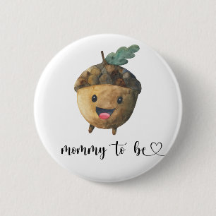 Eikel - aanstaande mama Baby Shower Ronde Button 5,7 Cm