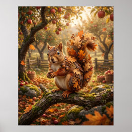 Eikel Eekhoorn Herfst Bosje Poster
