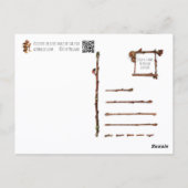Eikel Elf Ontspant op Blad Hangmat Ansichtkaart Briefkaart (Achterkant)