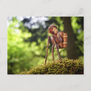 Eikel Elf Wandelend in het Bos Ansichtkaart Briefkaart