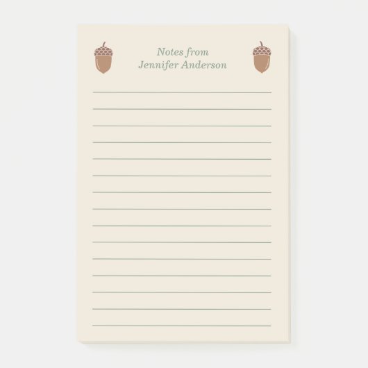 Eikel en Lijnen Post-it® Notes (Voorkant)