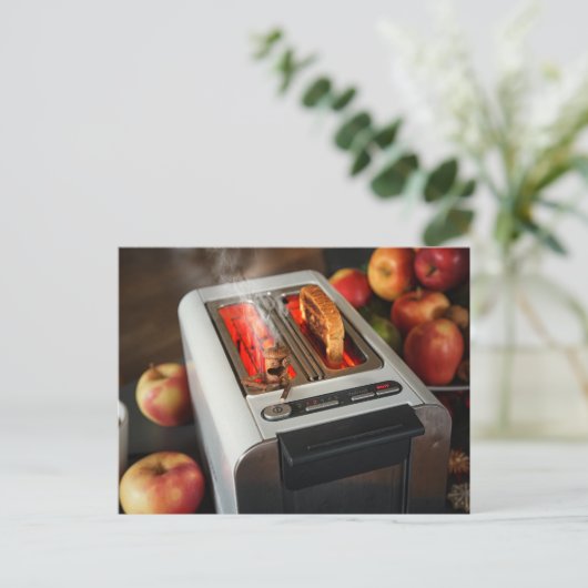 Eikel in de broodrooster briefkaart (Staand voorkant)