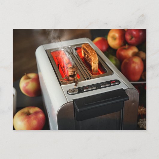 Eikel in de broodrooster briefkaart (Voorkant)