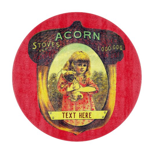 eikel kachel advertentie rood bruin snijplank (Voorkant)