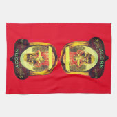  eikel kachel advertentie rood bruin theedoek (Horizontaal)