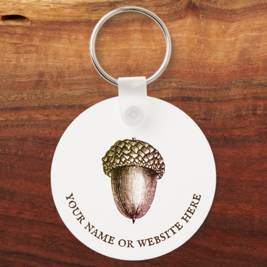  eikel met aangepaste tekst sleutelhanger (Voorkant)