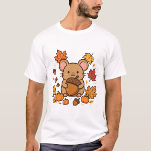 Eikel Oogst Muis Schattige Herfst Kunst T-shirt