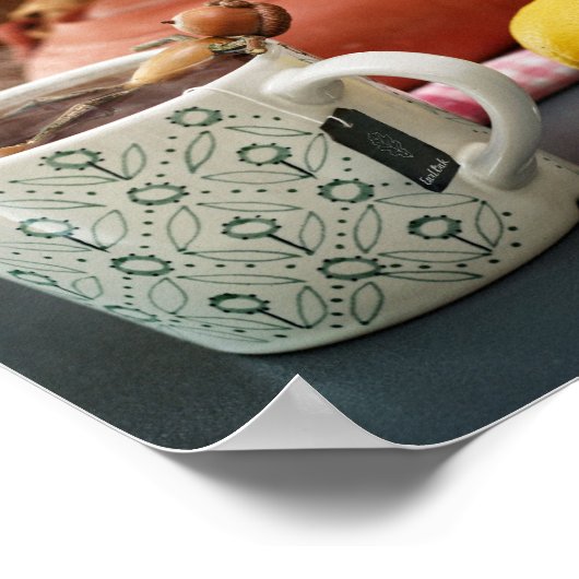 Eikel rust in een theebad poster (Hoek)