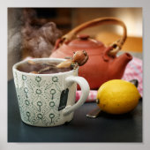 Eikel rust in een theebad poster (Voorkant)