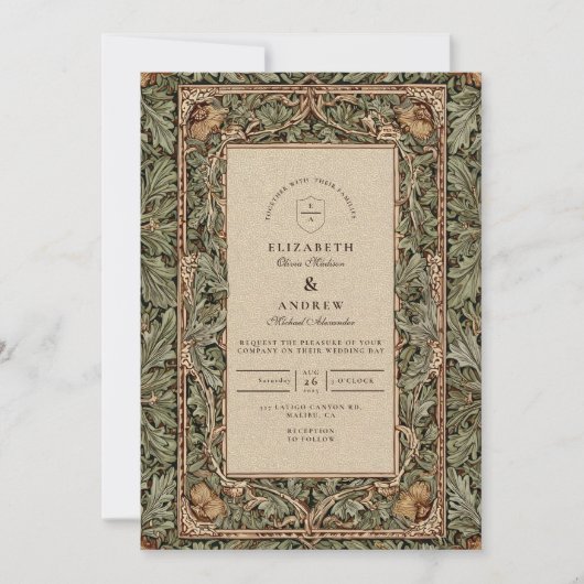  eikel rustieke bruiloft kaart (Voorkant)