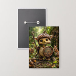 Eikelbewaker Schattig Bosmonster Button