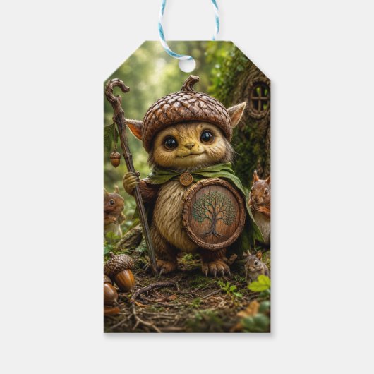 Eikelbewaker Schattig Bosmonster Cadeaulabel (Voorkant)
