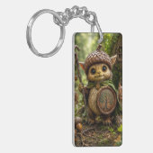 Eikelbewaker Schattig Bosmonster Sleutelhanger (Voorkant Links)