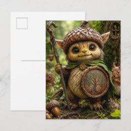 Eikelbewaker Schattig Bosmonster Uitnodiging Briefkaart