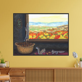 Eikeldieven Schilderij Canvas Afdruk