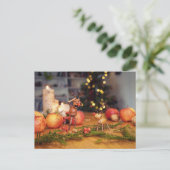 Eikelelf met Kerstmis rendieren Briefkaart (Staand voorkant)