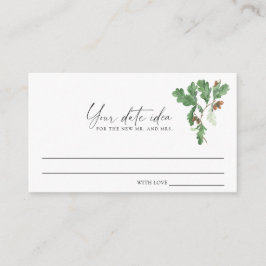 Eikels - Date nacht ideeën \ Date jar Informatiekaartje