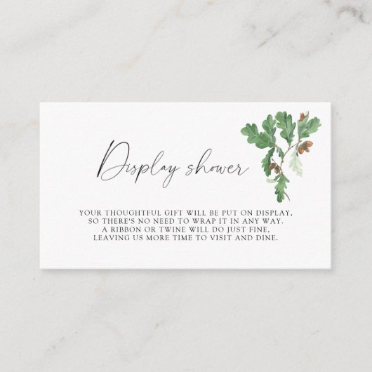 Eikels - Display douche Informatiekaartje (Voorkant)