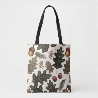 Eikels en bladeren Shopping Errand Canvas tas
