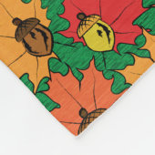 Eikels en bladeren VI Fleece Deken (Hoek)