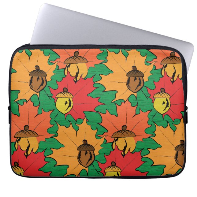 Eikels en bladeren VI Laptop Sleeve (Voorkant)