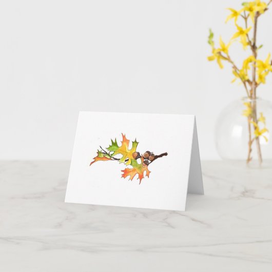 eikels en de herfstbladeren kaart (Gele Bloem)