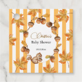 Eikels en Eekhoorn Herfst Plaids Baby shower Bedankjes Labels (Voorkant)