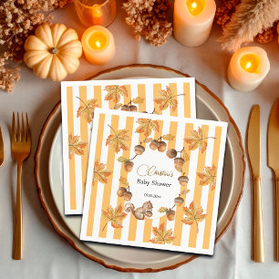 Eikels en Eekhoorn Herfst Plaids Baby shower Servet