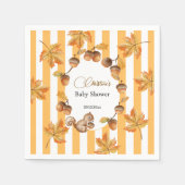 Eikels en Eekhoorn Herfst Plaids Baby shower Servet (Voorkant)