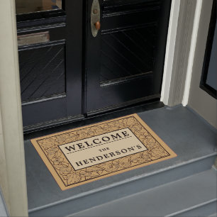 Eikels en eikenbladeren Arts and Crafts Style Bord Deurmat