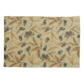 Eikels en eikenbladeren op ecru kussensloop (Achterkant-Links)