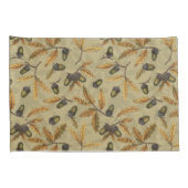 Eikels en eikenbladeren op ecru kussensloop (Achterkant-Rechts)