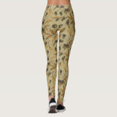 Eikels en eikenbladeren op ecru leggings (Achterkant)