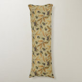 Eikels en eikenbladeren op ecru lichaamskussen (Voorkant Verticaal)