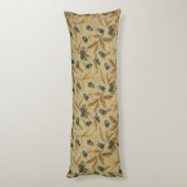 Eikels en eikenbladeren op ecru lichaamskussen (Achterkant (Verticaal))