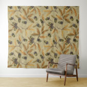 Eikels en eikenbladeren op ecru wandkleed (In Situ (horizontaal))