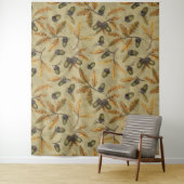 Eikels en eikenbladeren op ecru wandkleed (In situ)
