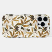 Eikels en eikenbladeren op gebroken wit iPhone hoesje (Achterkant horizontaal)